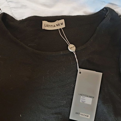 Women's blouse new with pearls, black, size XL