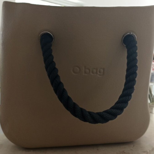 O bag handbag beige used
