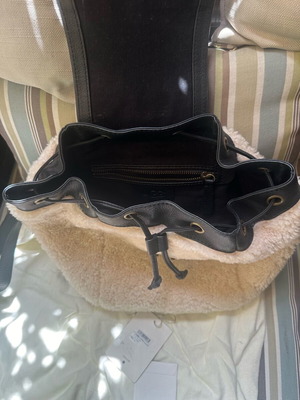 Ugg backpack bag new genuine leather with fur black
