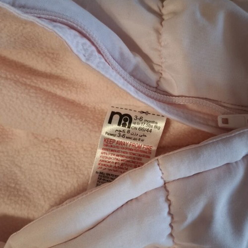 Pink baby romper like new for 3-6 months