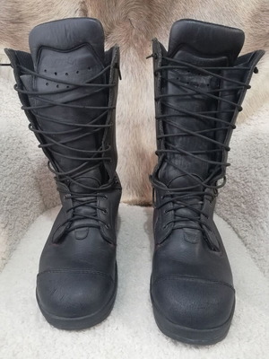 Firefighter leather boots used, GoreTex, men's size 44, black