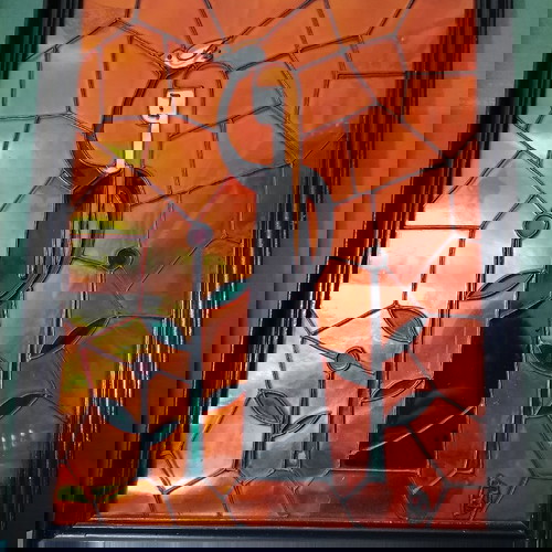 Βιτρό κάδρο μεταχειρισμένο, έργο τέχνης 45x36