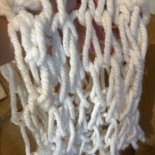 Handmade white knitted scarf new