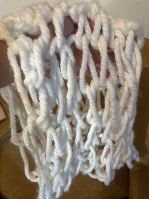 Handmade white knitted scarf new
