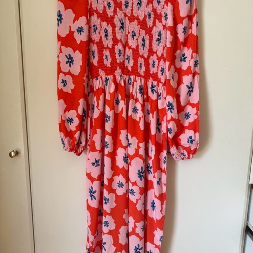 Never Fully Dressed dress like new, viscose, red and pink