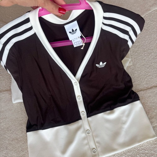 Adidas cropped jacket like new, soft cotton, brown, size L