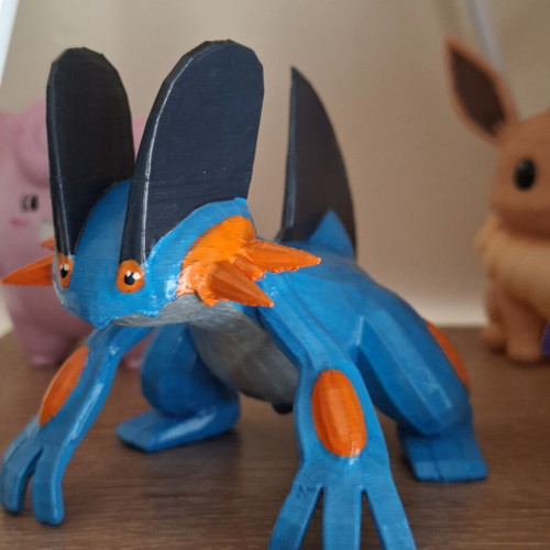 Swampert Pokémon 3D printed figure like new, 8 cm