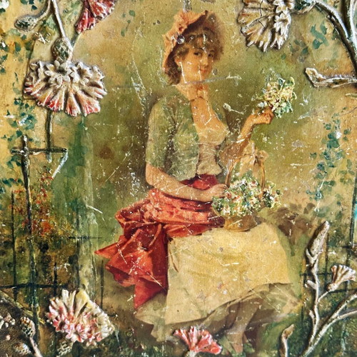 Victorian French card or photo holder used, early 20th century