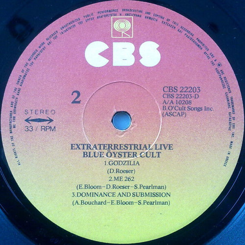 Extraterrestrial Live record used, metal genre
