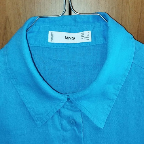 MNG light blue women's shirt linen size S like new