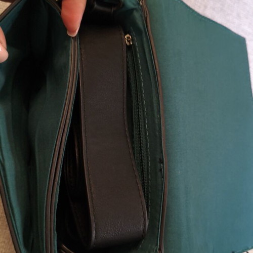 Bag with embroidery shoulder type, like new, black