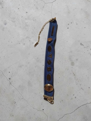 Handmade bracelet with zipper beads and chain extension