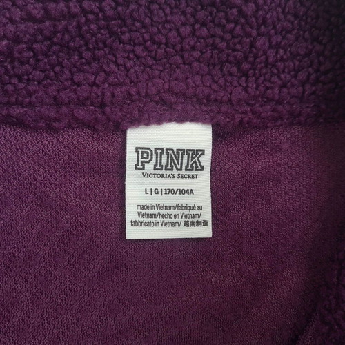 Victoria's Secret Pink women's sherpa fleece jacket new, size L, purple
