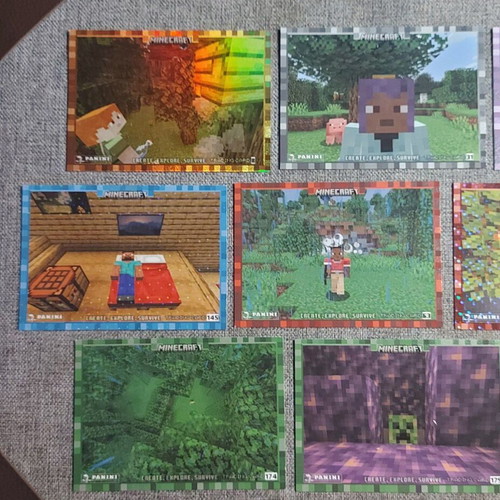 Lot of 13 Panini Minecraft Create, Explore, Survive 2023 cards new