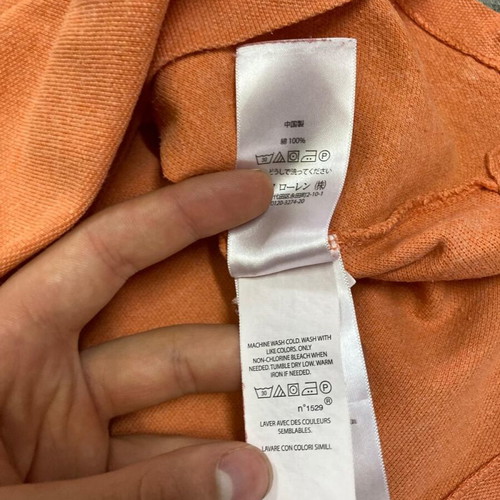 Ralph Lauren Polo shirt, orange, custom fit, size S-L (14-16)