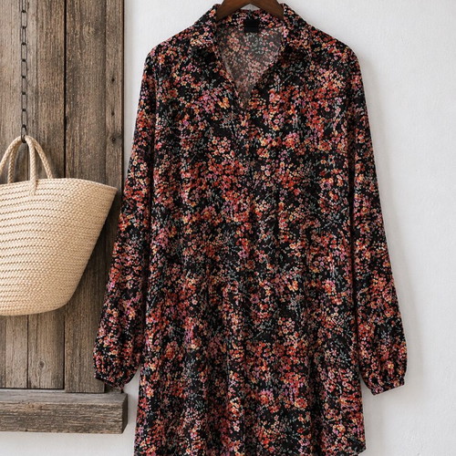 Piazza Italia floral tunic XL lightweight polyester blouse