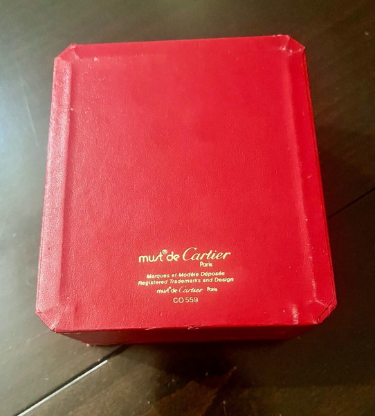 Автентично кожено кутийка Cartier от часовника must de Cartier 21