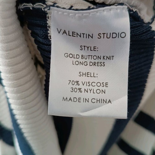 Long ribbed Valentin Studio striped dress like new