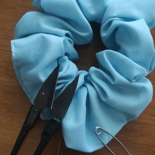 Scrunchie XL new, turquoise fabric handmade