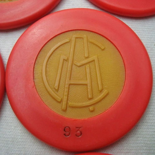 Casino Mauresque Arcachon France 10 rare numbered chips 1950s like new