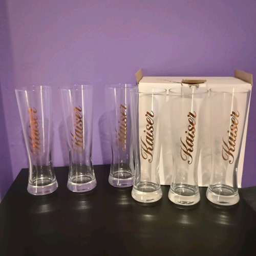 Kaiser 0.5lt beer glasses new, set of 6