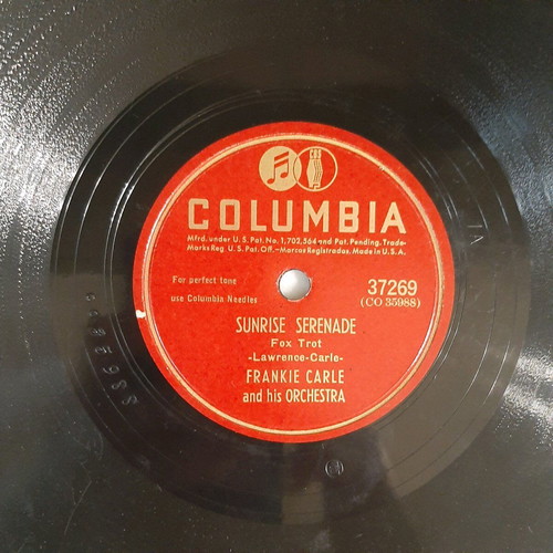 Latin 78 rpm record Frankie Carle used, foxtrot