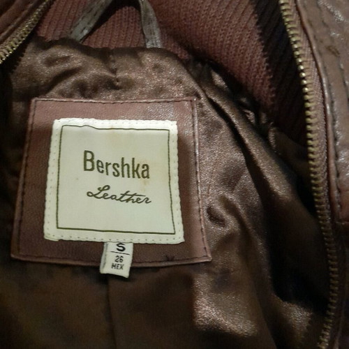 Brown leather women's jacket used with broken zipper