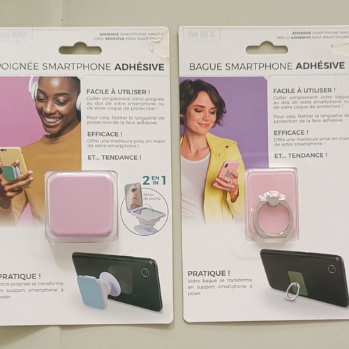 Two smartphone adhesive grips