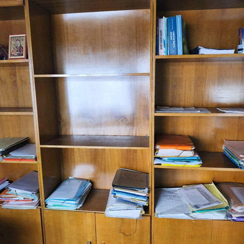 Wooden bookcase used, 4 pieces with storage space