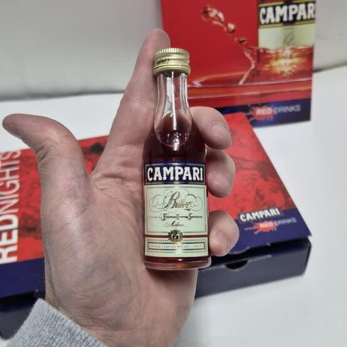 Campari collectible case with coaster and mini bottle new