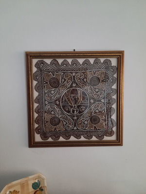 Framed embroidery from Constantinople refurbished