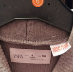 Φόρεμα Zara γκρι σαν καινούργιο, μέγεθος 104 cm για 4 ετών