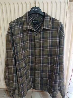 Pull & Bear acid washed check shirt green, like new, size M