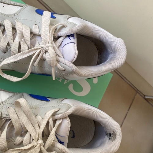 Nike Court Vision Low used, white with blue Swoosh, size 43