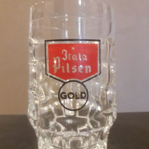 Itala Pilsen Gold beer mug used, approx 0.5 l