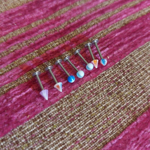 Set of 7 piercing earrings like new, multicolor