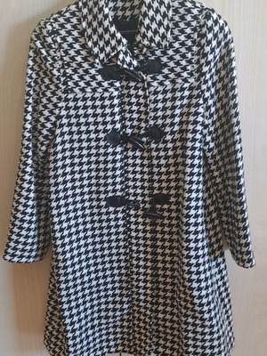 Lapin Montgomery style girls' coat like new, black and white, size 152 cm