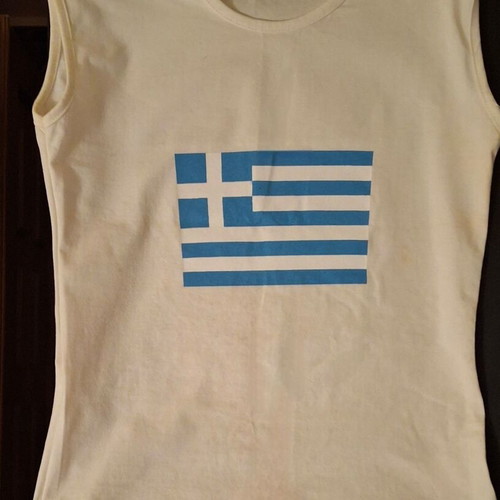 Mako sleeveless top with Greek flag like new, size S