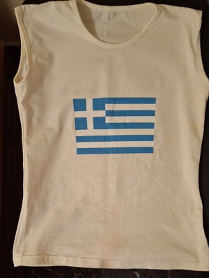 Mako sleeveless top with Greek flag like new, size S