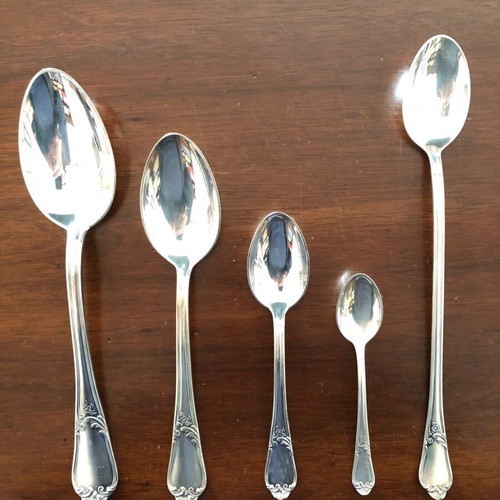 Silver collectible cutlery set like new, 12 sets, 171 pieces
