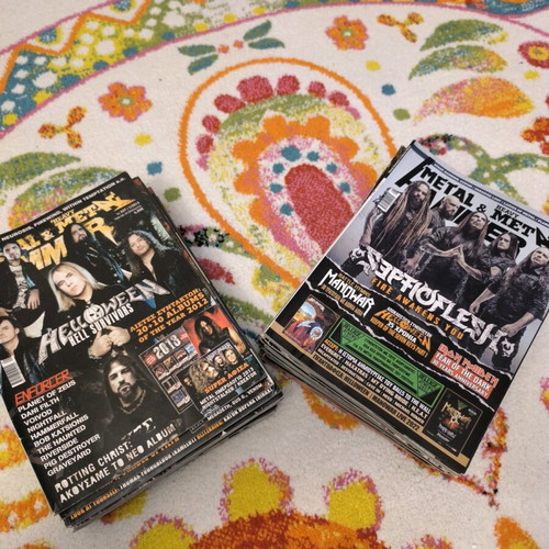 34 Metal Hammer magazines used (scattered issues 299-449)