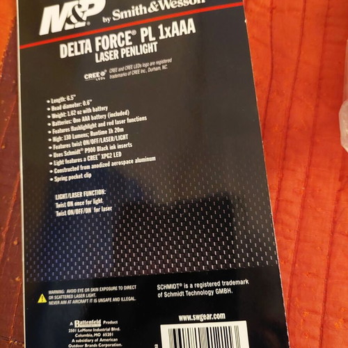 Tactical Pen Penlight Laser Pointer Delta Force PL M&P new in original packaging