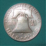  SILVER ½ Dollar 1958 "Franklin Half Dollar".#8/6