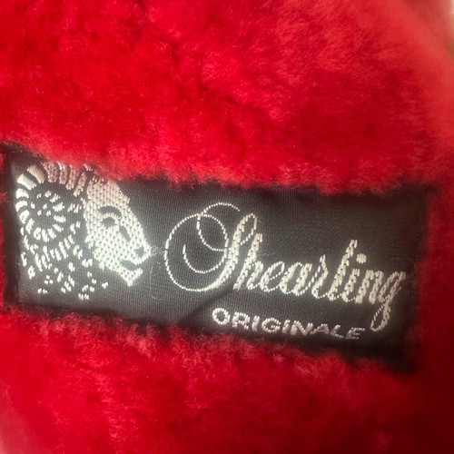 Leather shearling jacket used in excellent condition, red, size M