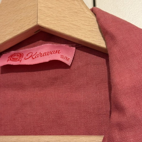 Karavan 100% linen shirt with embroidered grapes like new
