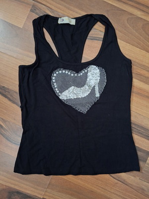 Women's sleeveless sequin top medium, like new, black and silver