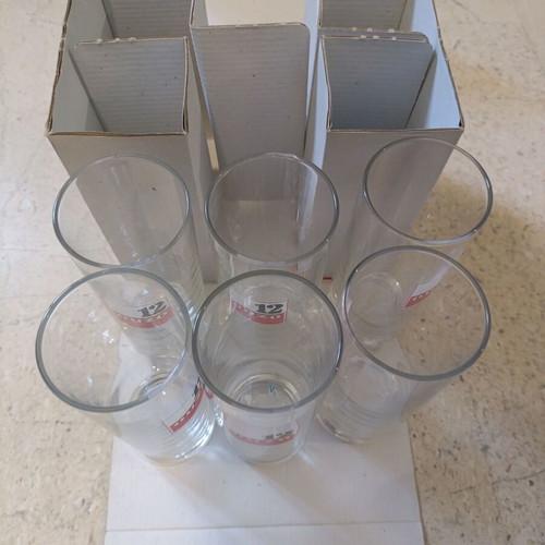 Set of 6 tall Ouzo glasses with Ouzo 12 logo