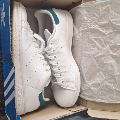 Adidas Stan Smith sneakers like new, size 39 1/3, white with petrol details