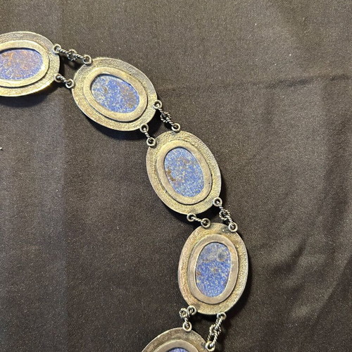 Vintage 960 silver necklace like new with blue stones