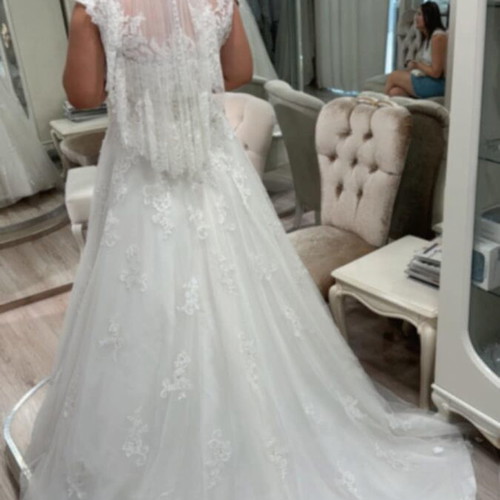 Wedding dress white like new, size L / 40 / 12